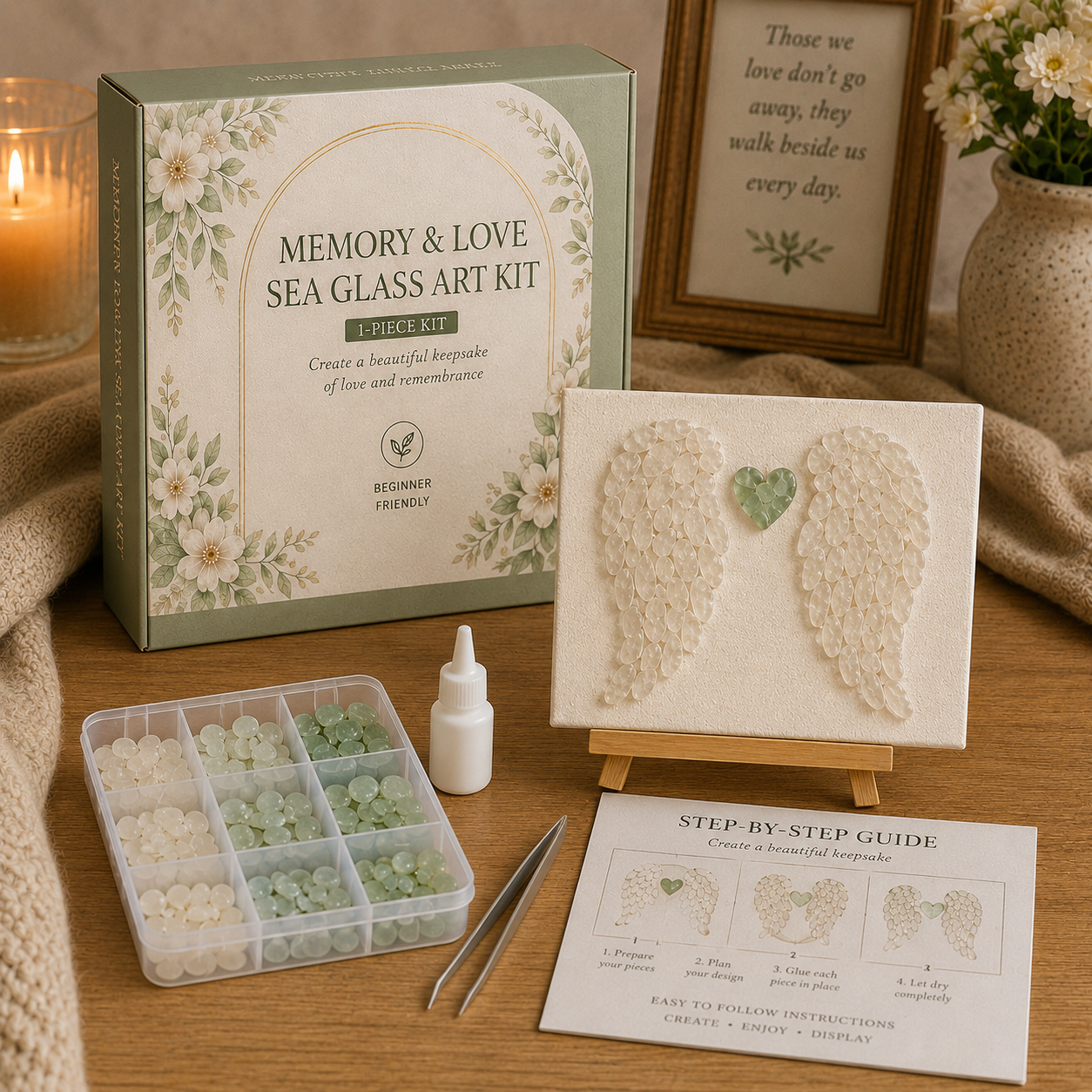 Faith & Memories Sea Glass Art Kit – Meaningful DIY Keepsakes 🙏💖