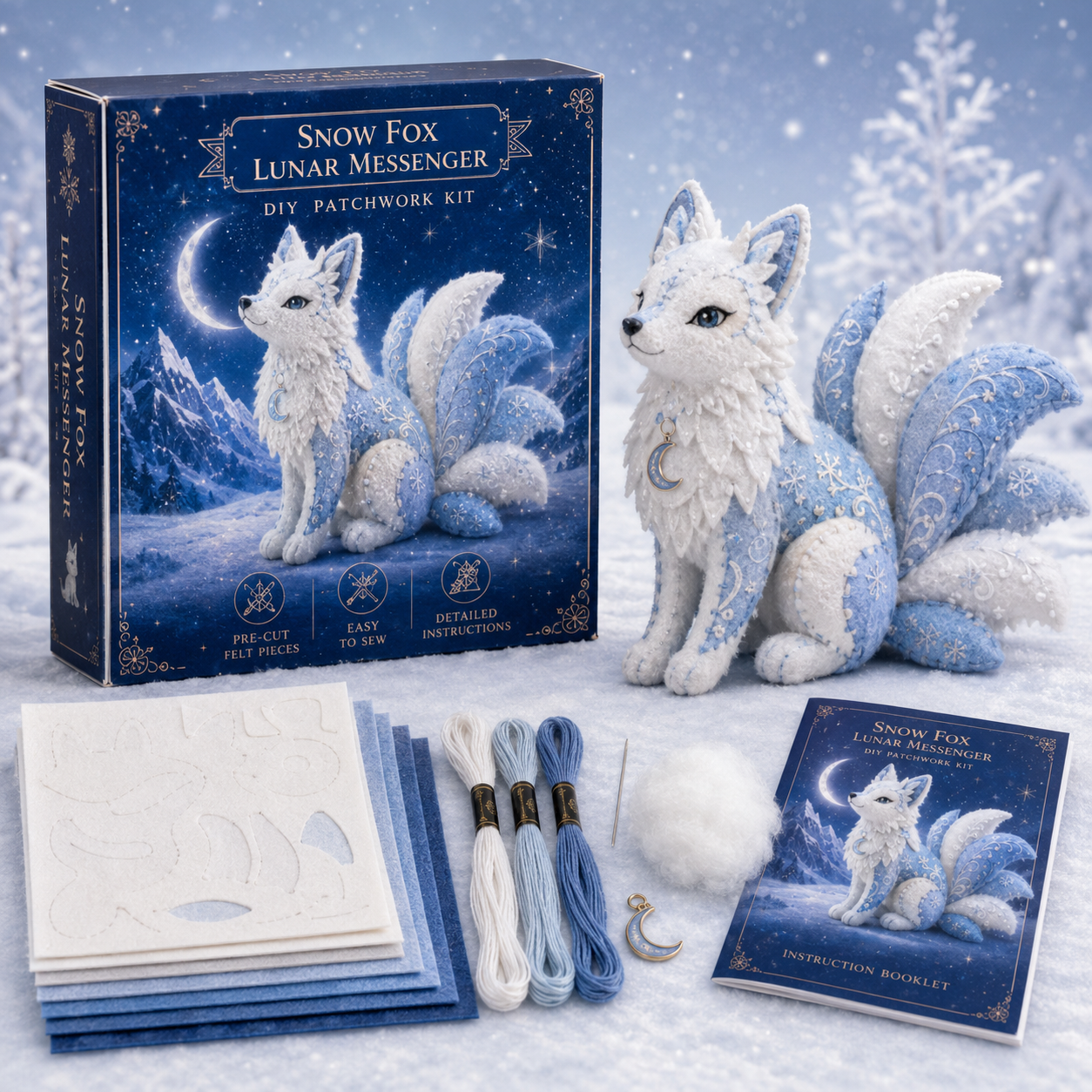Arctic Winter Guardians Series 2 DIY Patchwork Kit – Magical Winter Animal Craft ❄️🧵