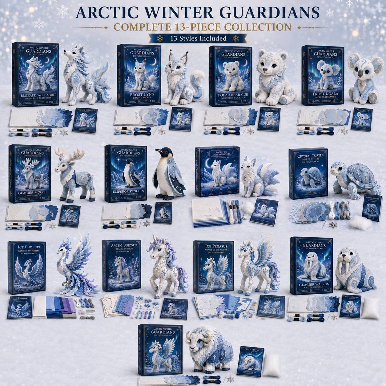 Arctic Winter Guardians Series 2 DIY Patchwork Kit ❄️🔥Last 4 hours 🔥Buy 2 Get 1 Free 