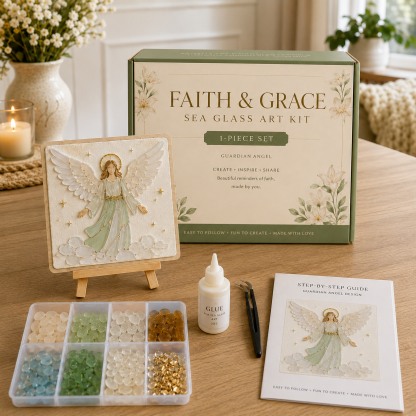 Faith & Memories Sea Glass Art Kit – Meaningful DIY Keepsakes 🙏💖