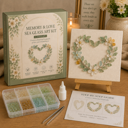 Faith & Memories Sea Glass Art Kit – Meaningful DIY Keepsakes 🙏💖