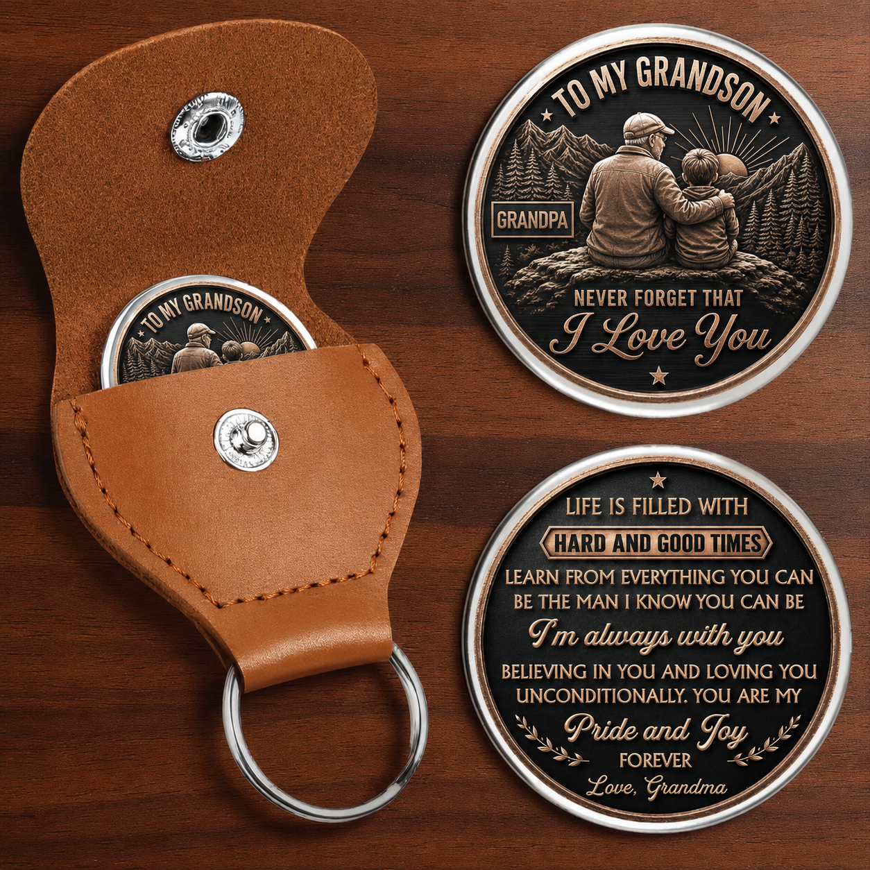 Custom Pocket Hug - Personalized Birthday Gifts For Grandson - My Greatest Adventure