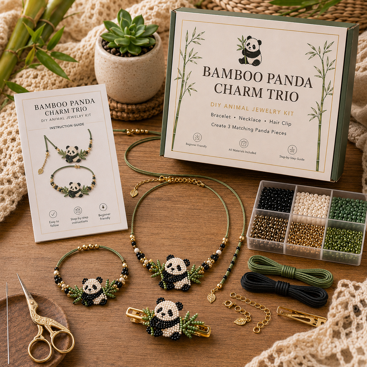 🔥Last Day - BUY 3 GET 1 FREE⚡️-DIY Animal Beaded Jewelry Trio Kit 🧵✨