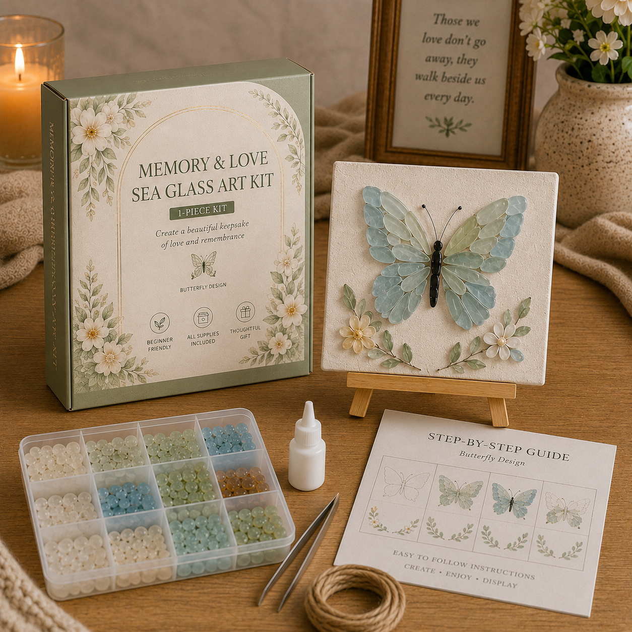 Faith & Memories Sea Glass Art Kit – Meaningful DIY Keepsakes 🙏💖