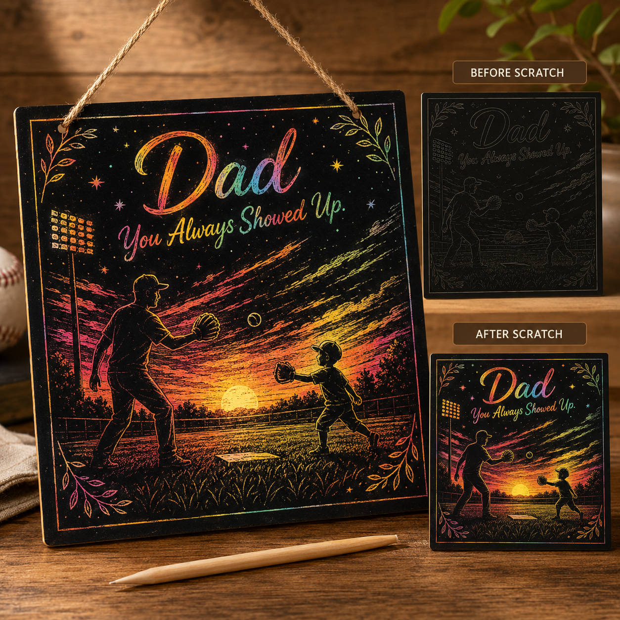 Dad Scratch Art Gift – Thanks for Always Being There