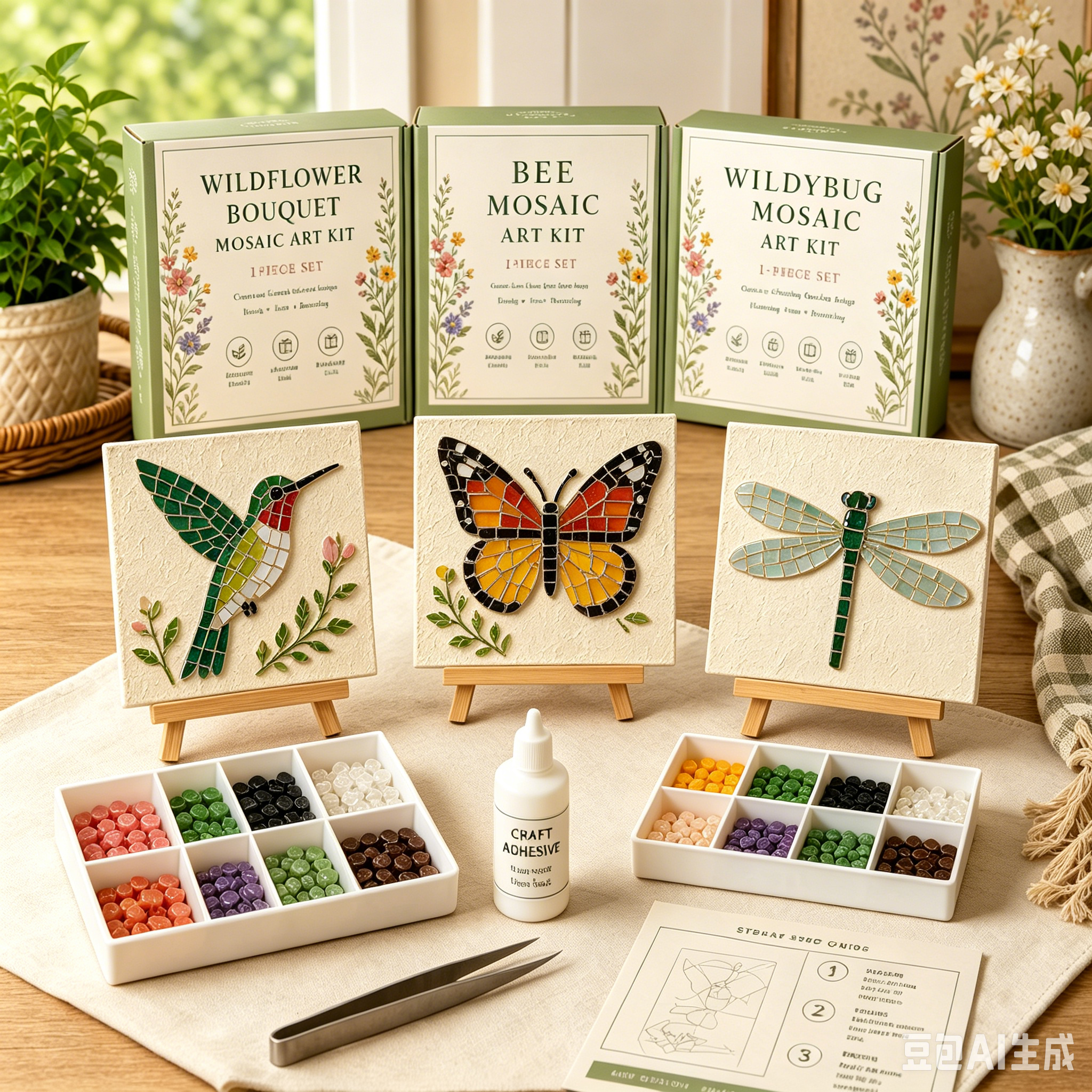 DIY Sea Glass Mosaic Art Kit – Ocean Animal Handmade Board Decor