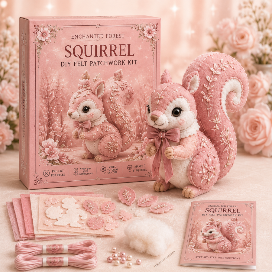 🌸 Enchanted Forest Friends DIY Felt Kit – Sweet, Soft & Handmade by You