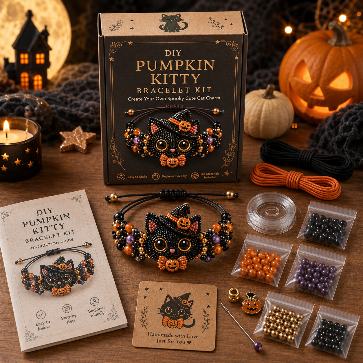 🔥50% Off Last Day - BUY 3 GET 1 FREE🐙 DIY Halloween Beaded Bracelet Kit