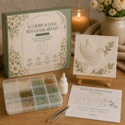 Faith & Memories Sea Glass Art Kit – Meaningful DIY Keepsakes 🙏💖
