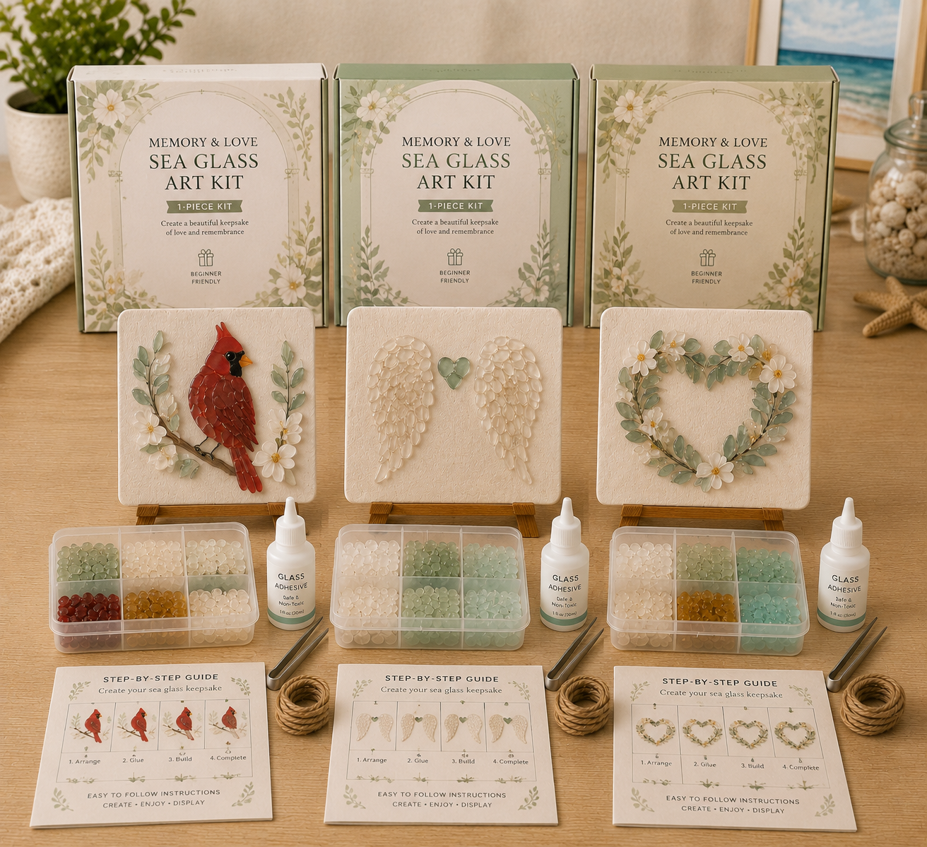 DIY Sea Glass Mosaic Art Kit – Ocean Animal Handmade Board Decor