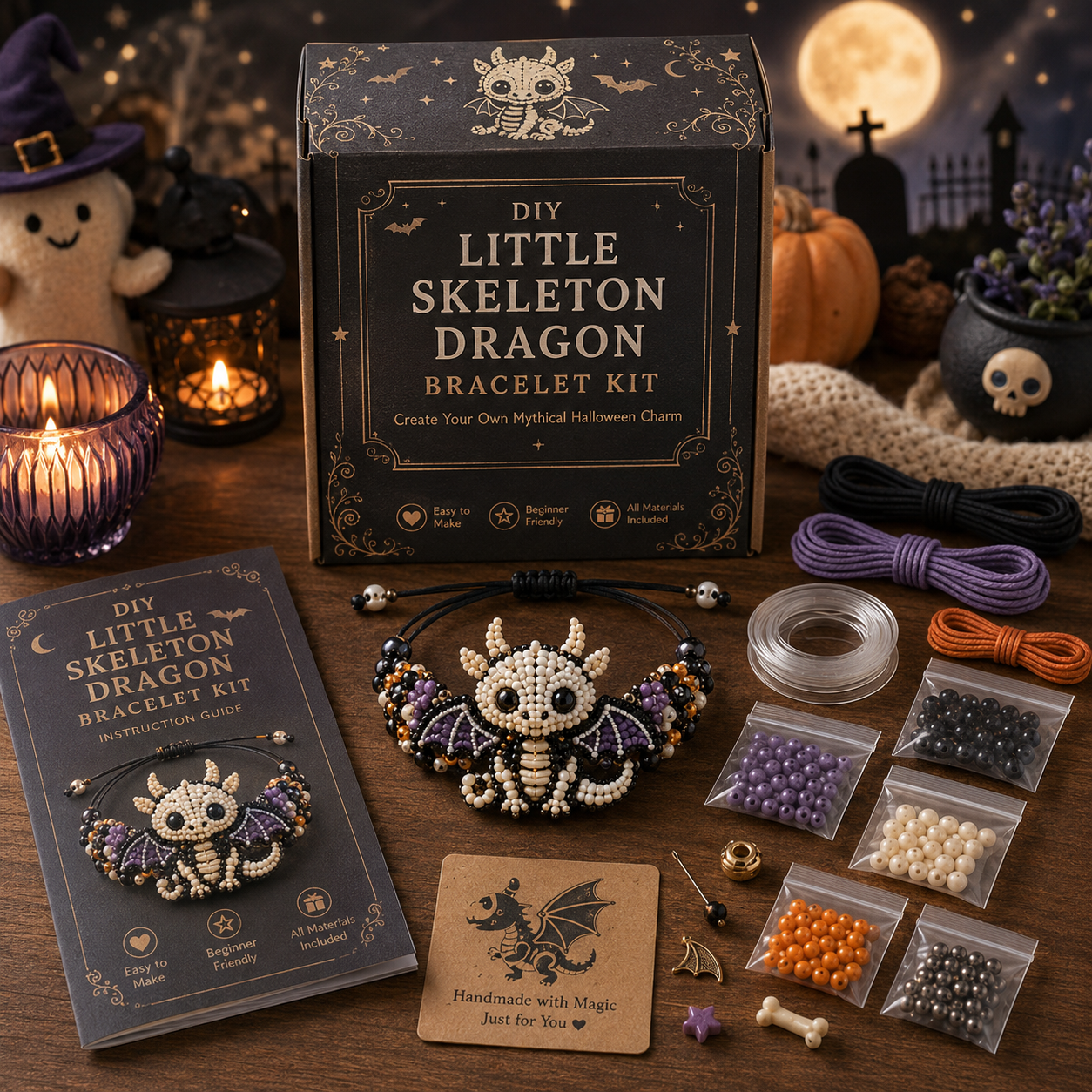 🔥50% Off Last Day - BUY 3 GET 1 FREE🐙 DIY Halloween Beaded Bracelet Kit