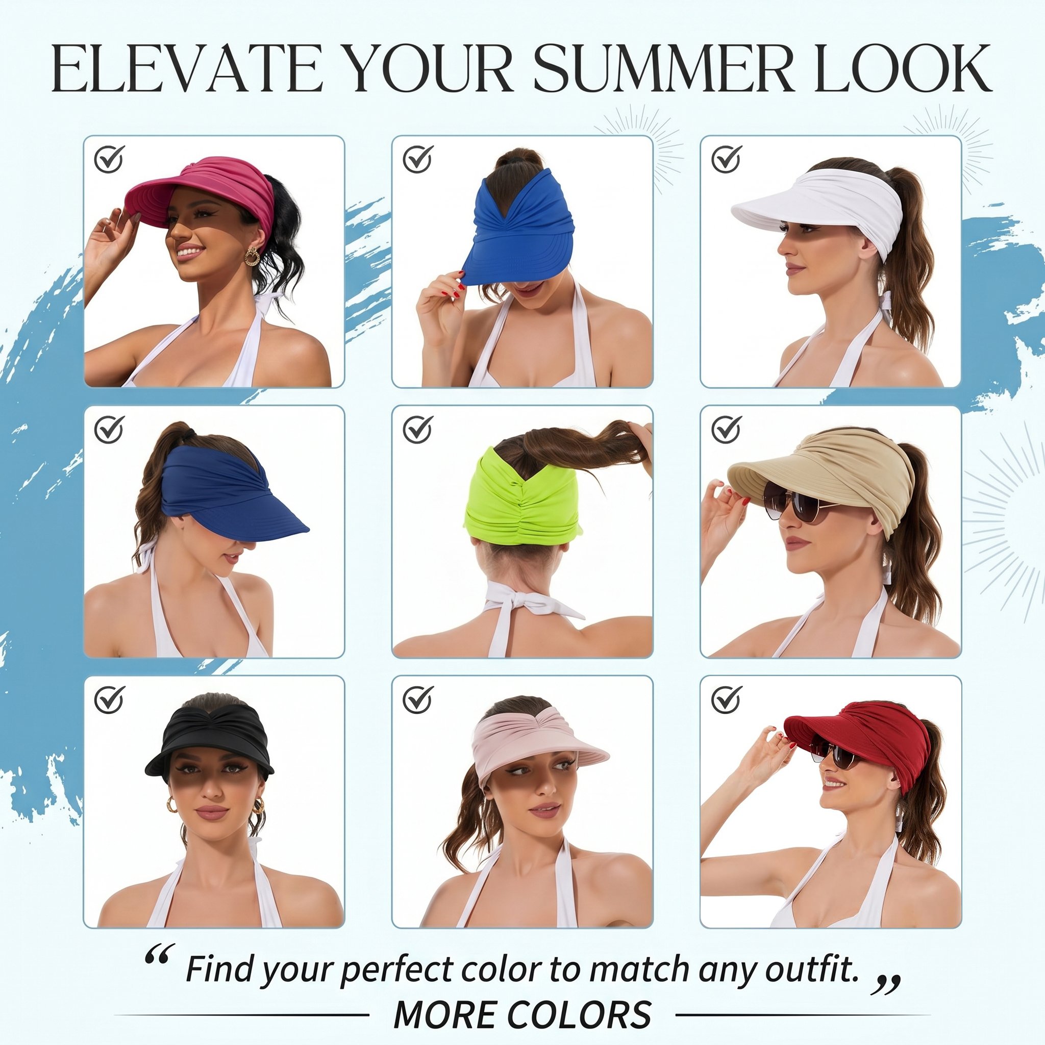 🛒 Buy 3, Save 20% 💰 – 👒 UPF 50+ Sun Visor Ponytail Hat | Wide Brim, Breathable, Foldable