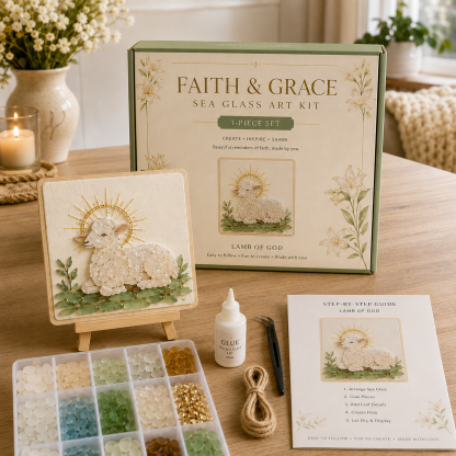 Faith & Memories Sea Glass Art Kit – Meaningful DIY Keepsakes 🙏💖