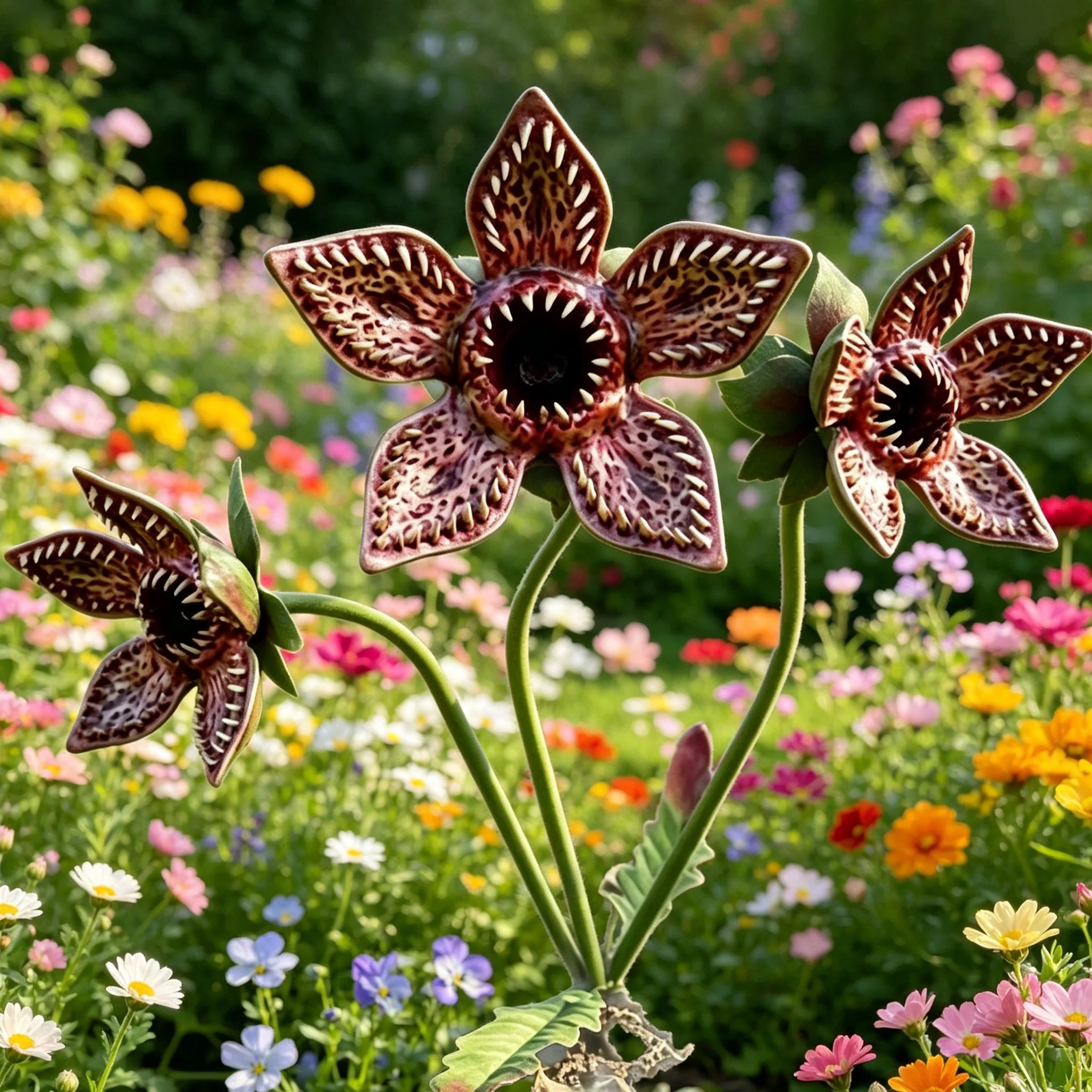 🌿 Monster Bloom Garden Stake