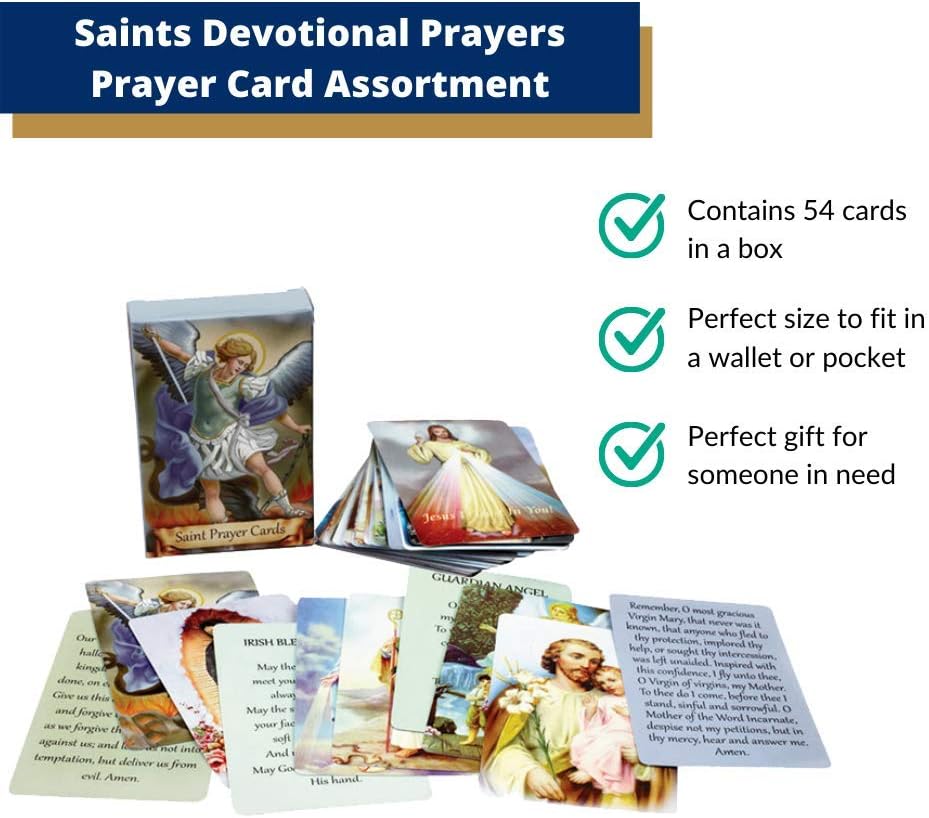 Catholic Faux Leather Holy Card Holder – Pocket Prayer Card Organizer with Snap Closure ✝