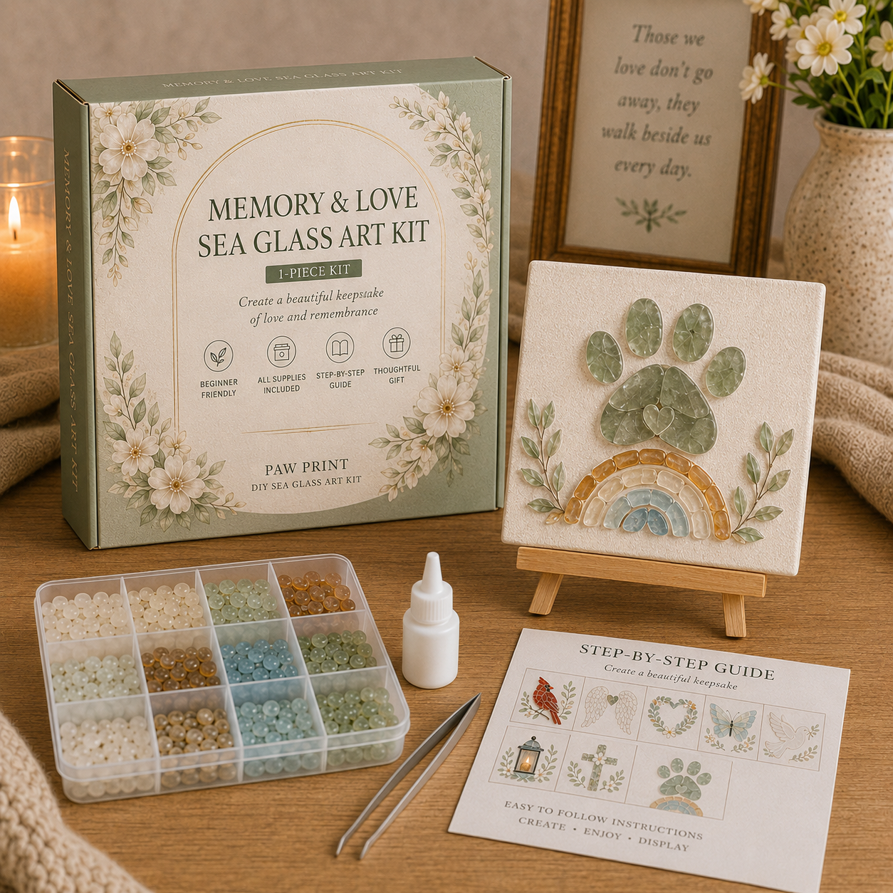 Faith & Memories Sea Glass Art Kit – Meaningful DIY Keepsakes 🙏💖