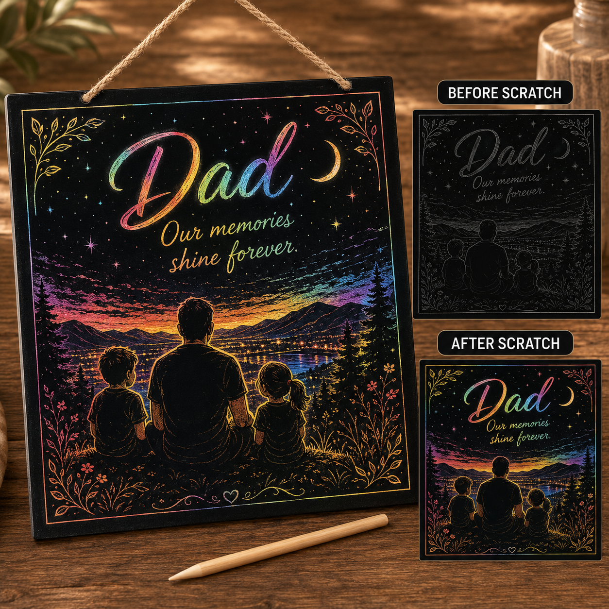 Dad Scratch Art Gift – Thanks for Always Being There