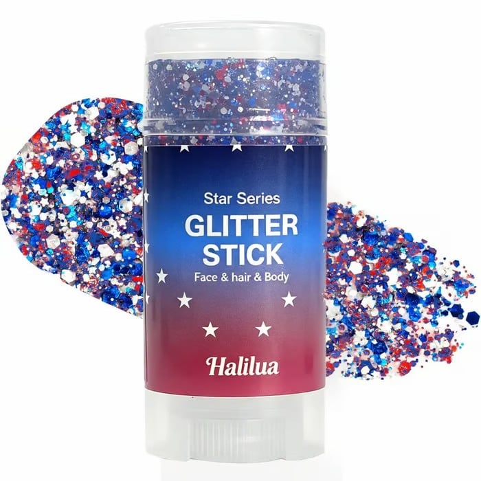 🦅4th of July Glitter Stick✨🔔Red, White & Blue Body & Hair Sparkle