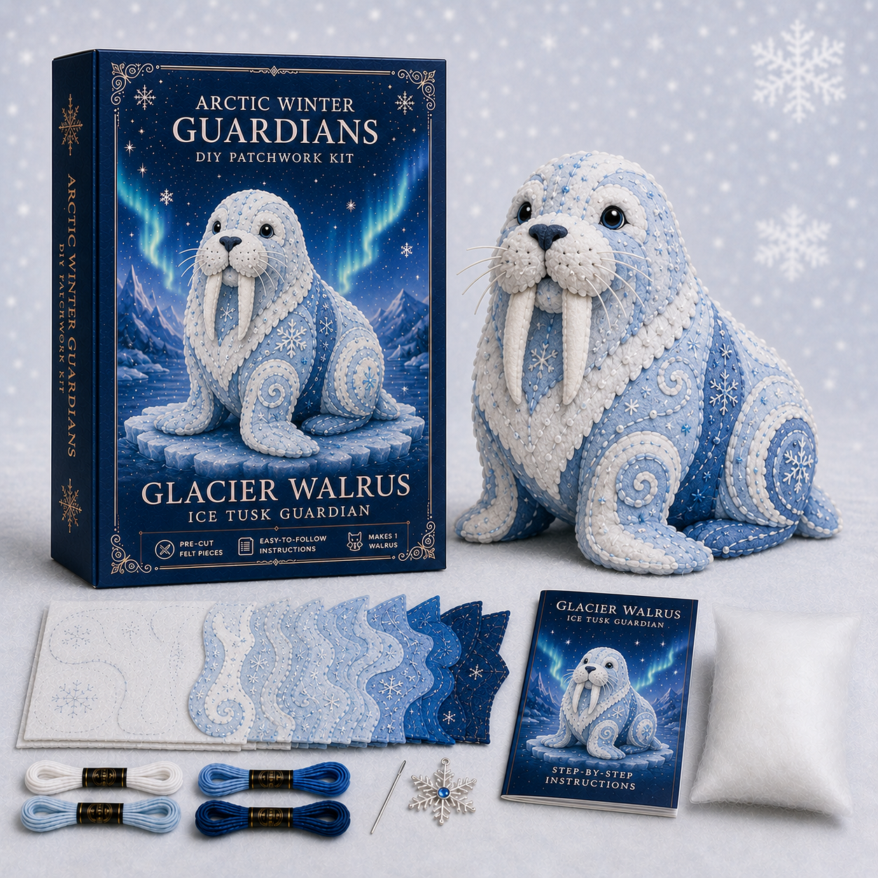 Arctic Winter Guardians Series 2 DIY Patchwork Kit – Magical Winter Animal Craft ❄️🧵