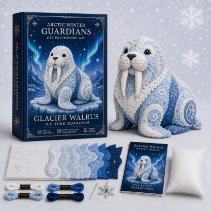 Arctic Winter Guardians Series 2 DIY Patchwork Kit – Magical Winter Animal Craft ❄️🧵