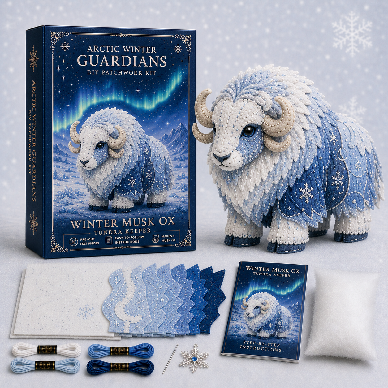Arctic Winter Guardians Series 2 DIY Patchwork Kit – Magical Winter Animal Craft ❄️🧵