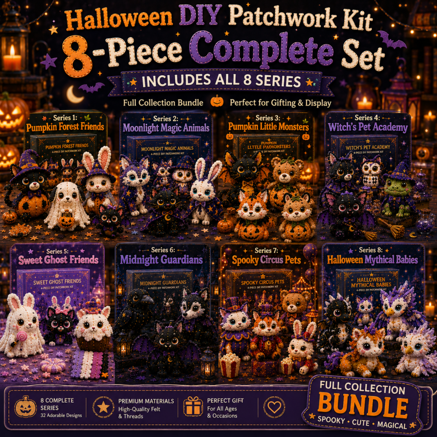 Halloween Friends 4 Piece DIY Patchwork Kit Collection 🎃🧵