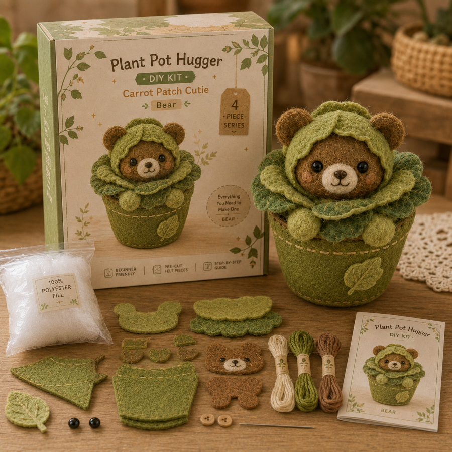 Plant Pot Hugger DIY Felt Patchwork Kit 🪴🧵