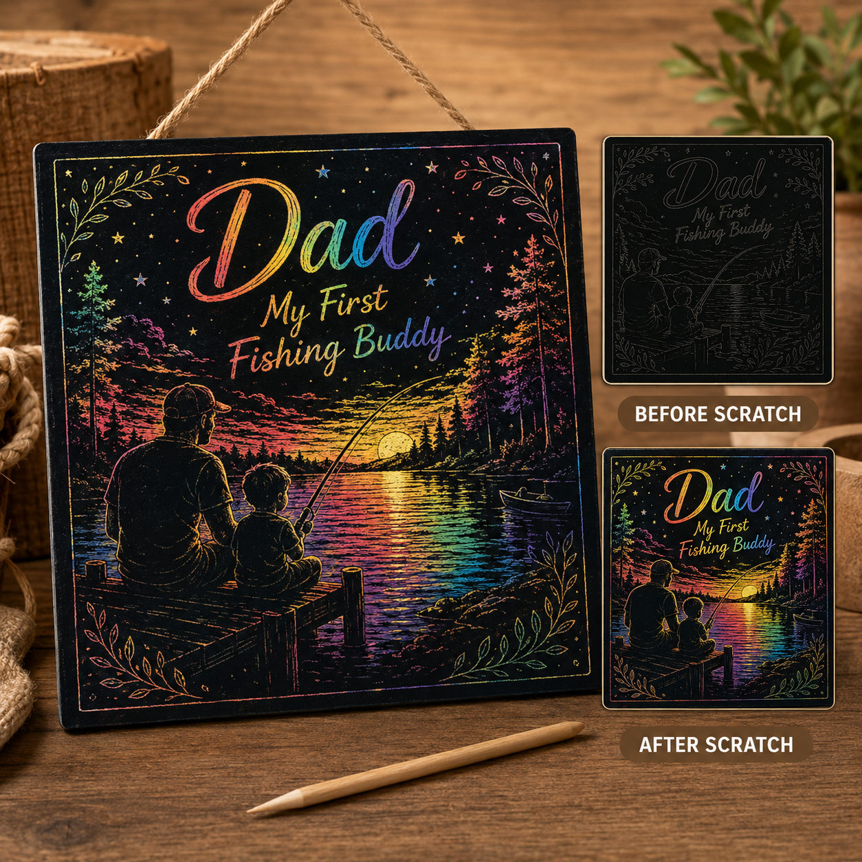 Dad Scratch Art Gift – Thanks for Always Being There
