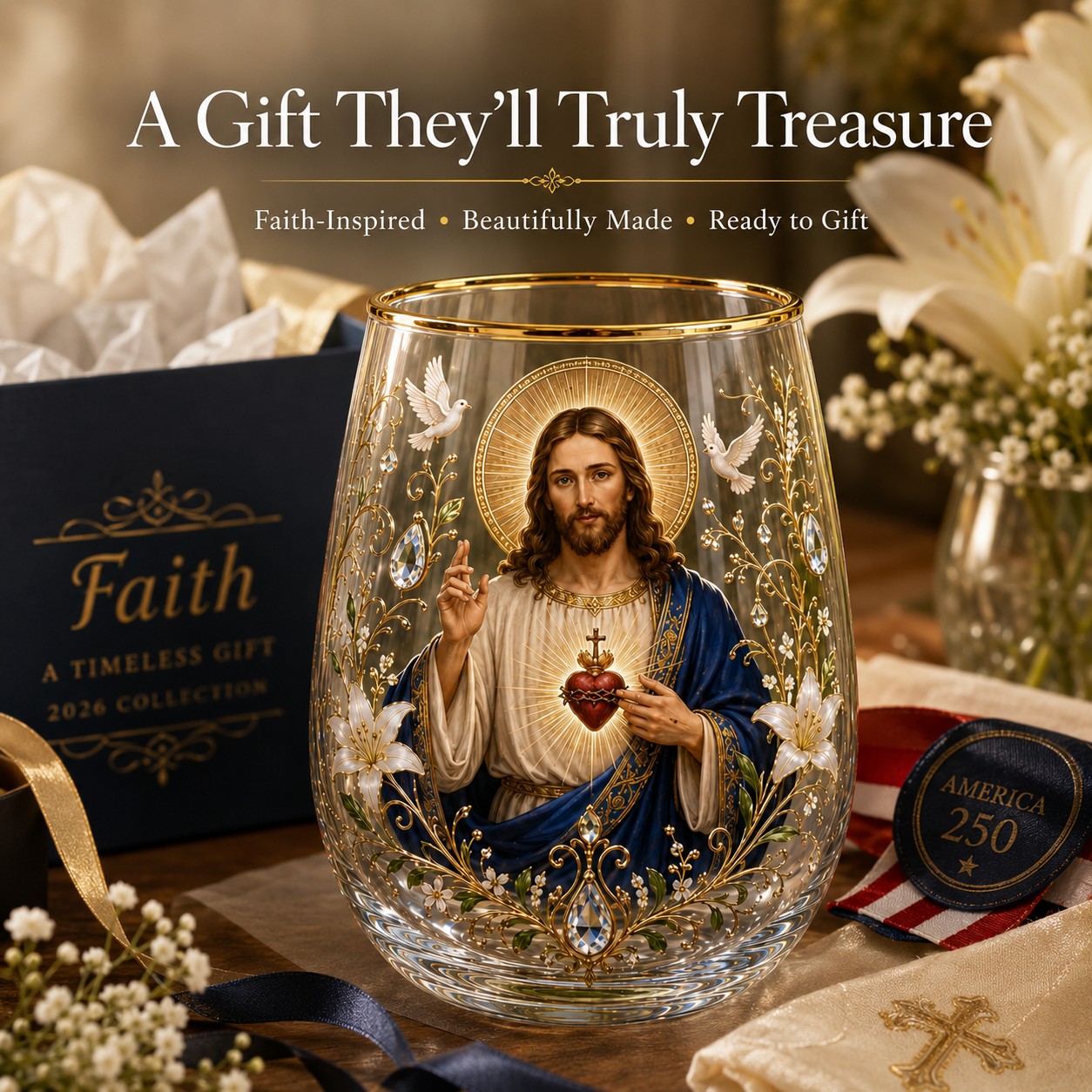 2026 Limited Edition "Morning Prayer" Glass Tea Cup – Faith & Serenity Collection