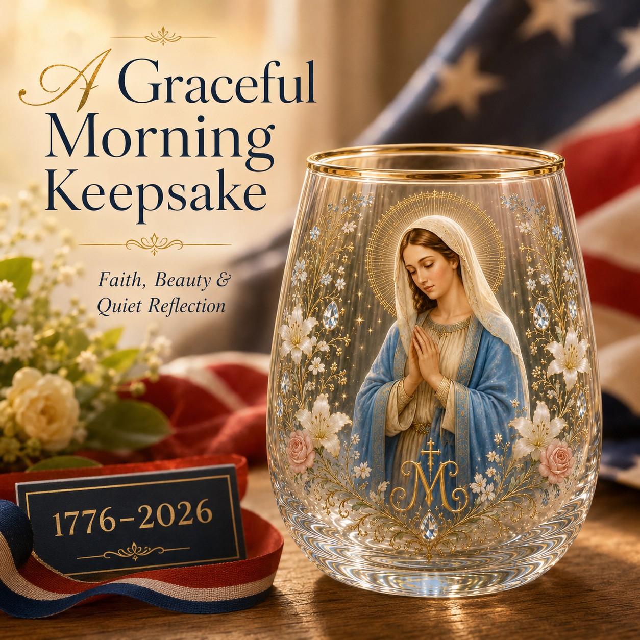 2026 Limited Edition "Morning Prayer" Glass Tea Cup – Faith & Serenity Collection