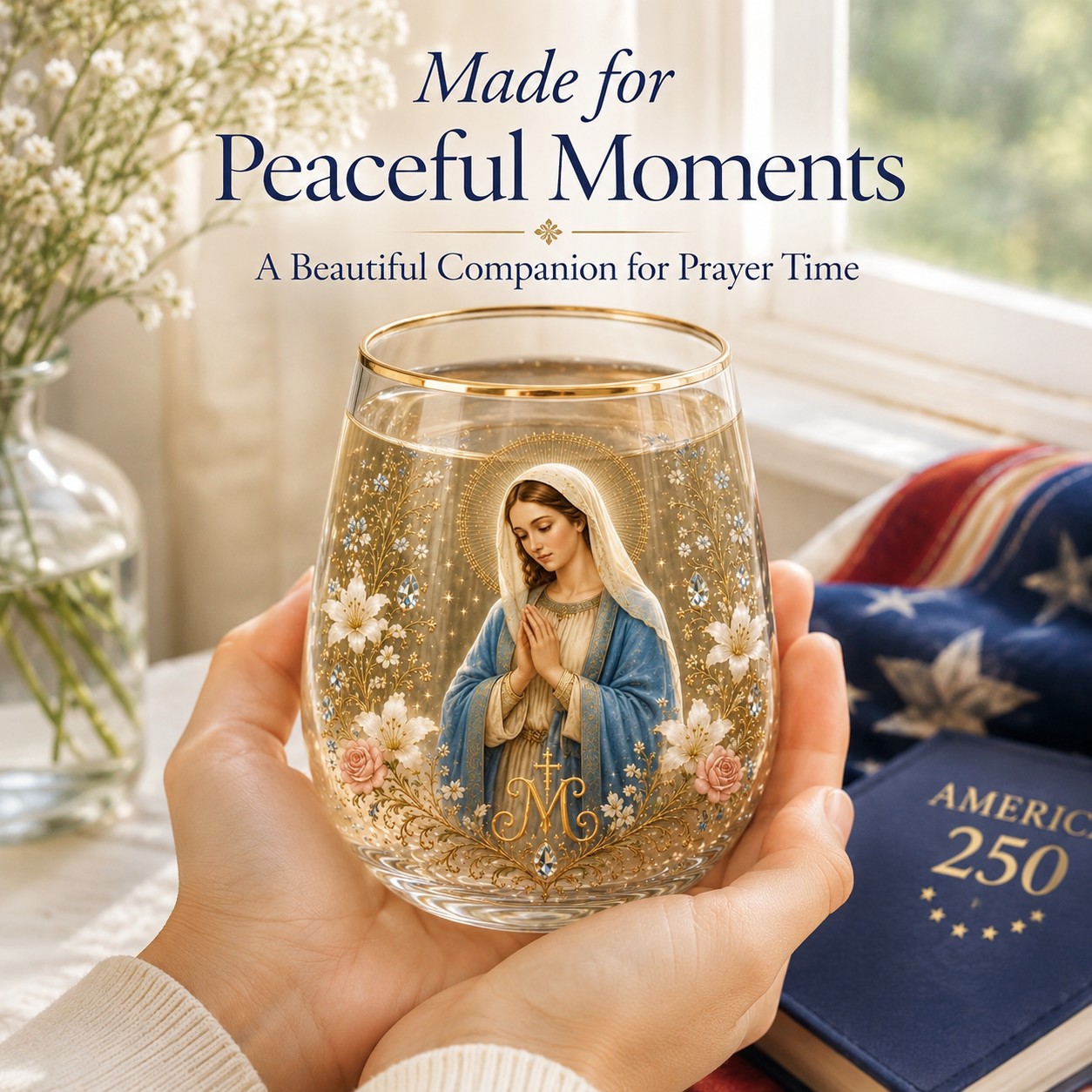 2026 Limited Edition "Morning Prayer" Glass Tea Cup – Faith & Serenity Collection