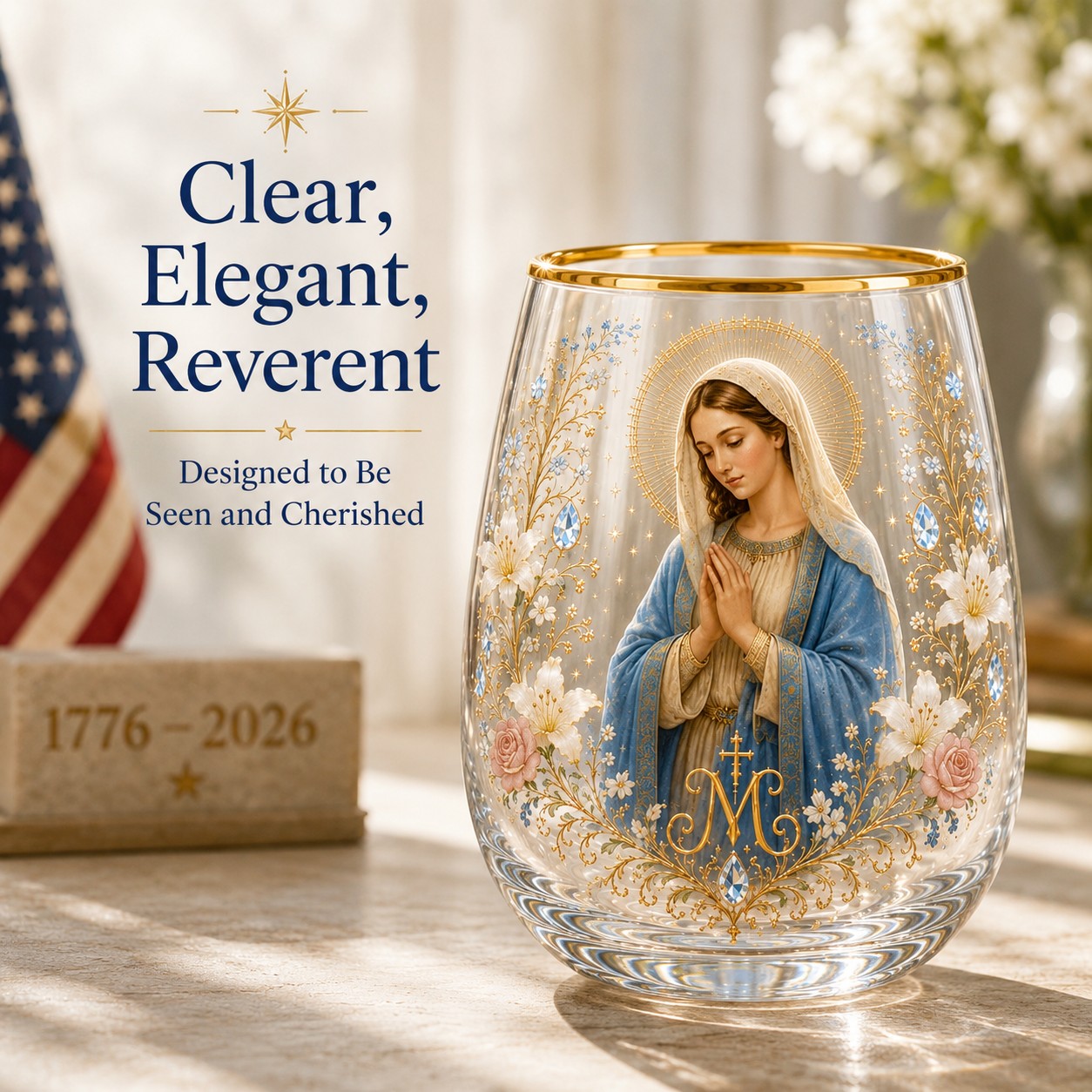 2026 Limited Edition "Morning Prayer" Glass Tea Cup – Faith & Serenity Collection