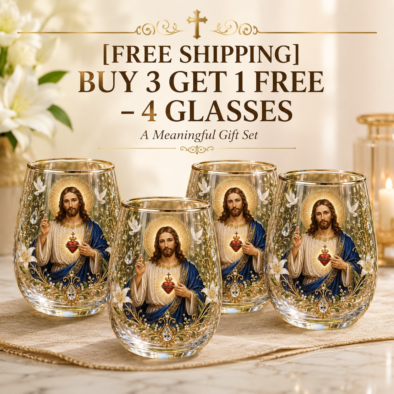 2026 Limited Edition "Morning Prayer" Glass Tea Cup – Faith & Serenity Collection