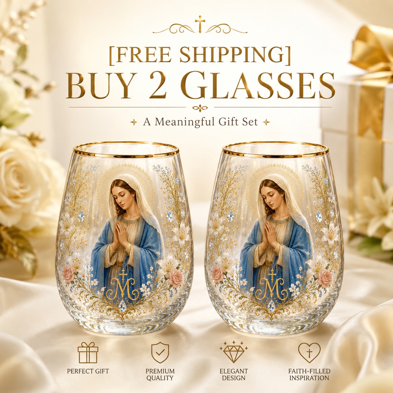 2026 Limited Edition "Morning Prayer" Glass Tea Cup – Faith & Serenity Collection
