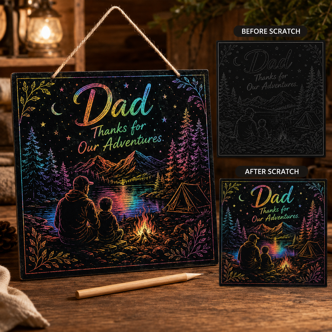 Dad Scratch Art Gift – Thanks for Always Being There