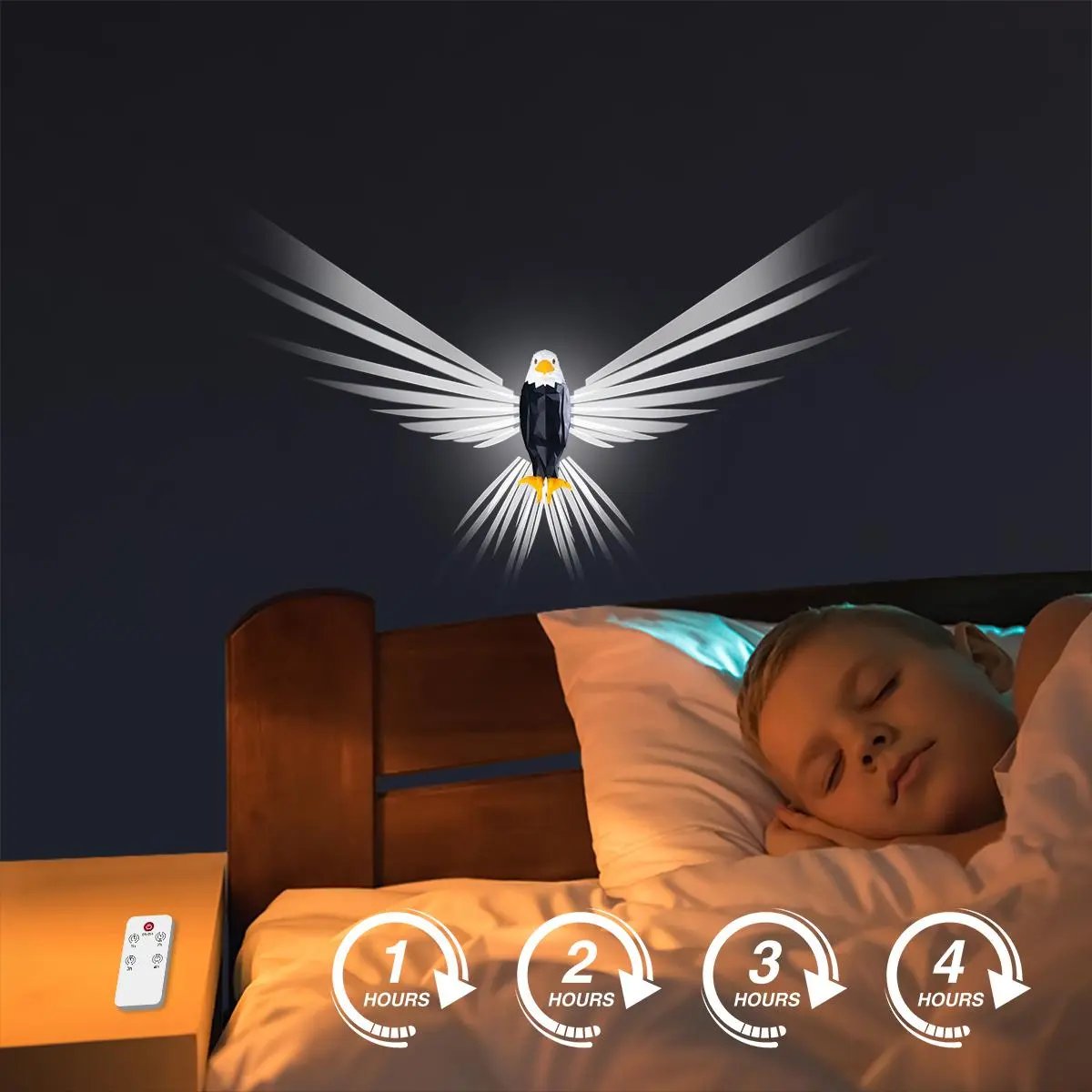 Eagle Wall Light LED Magnetic Night Lamp No Drill Easy Install USB