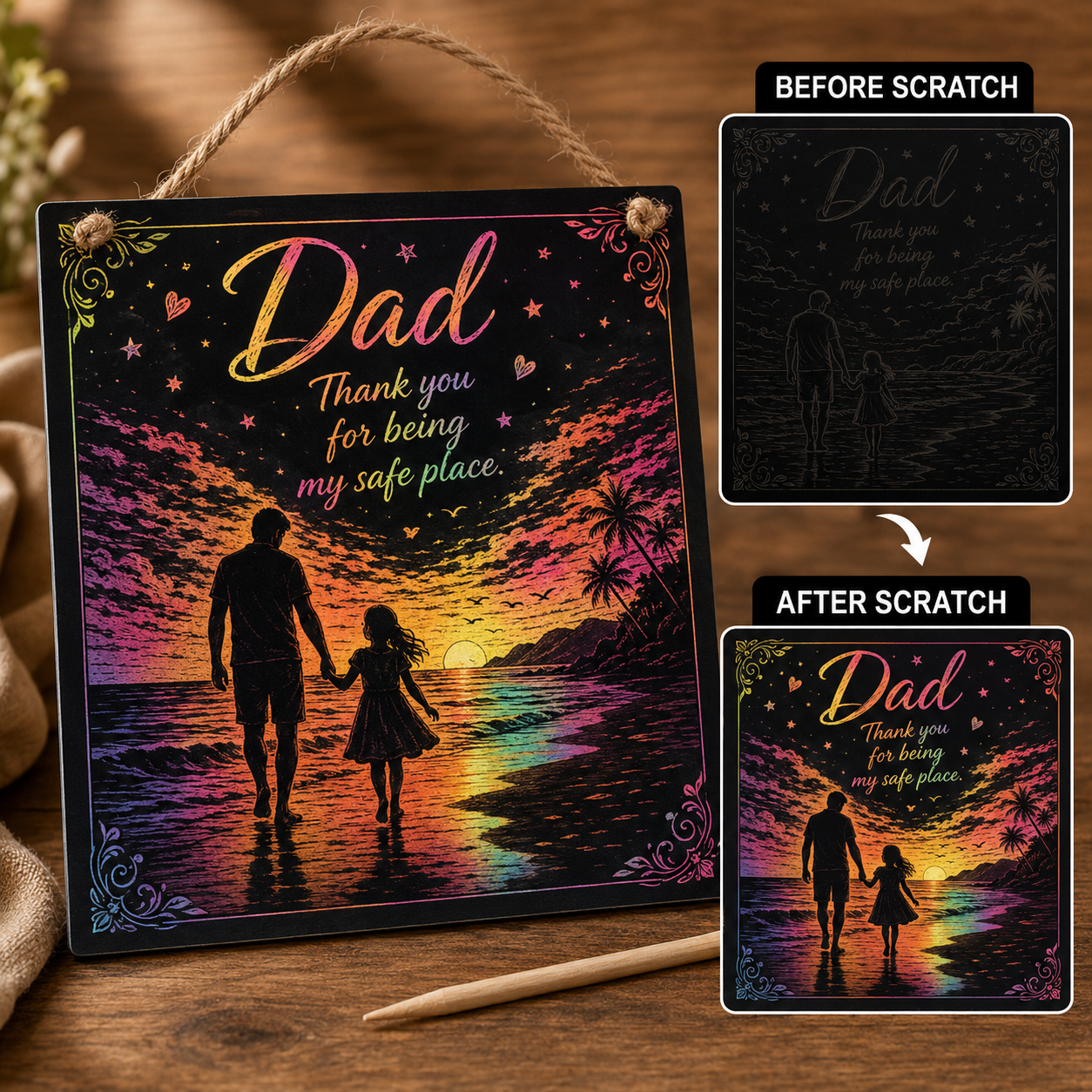 Dad Scratch Art Gift – Thanks for Always Being There