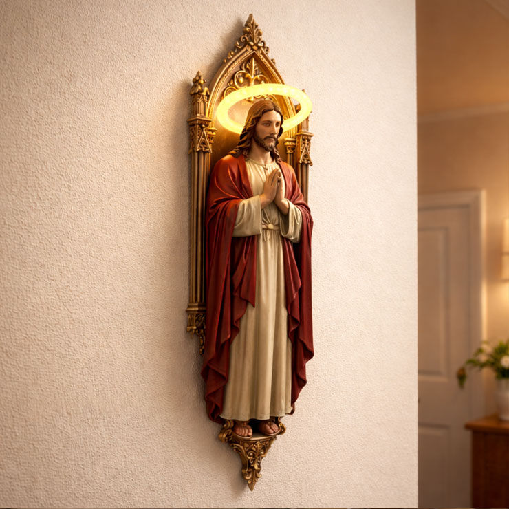 🏡Sacred Heart Jesus Wall Light – Faith-Inspired Home Blessing Decor🙏