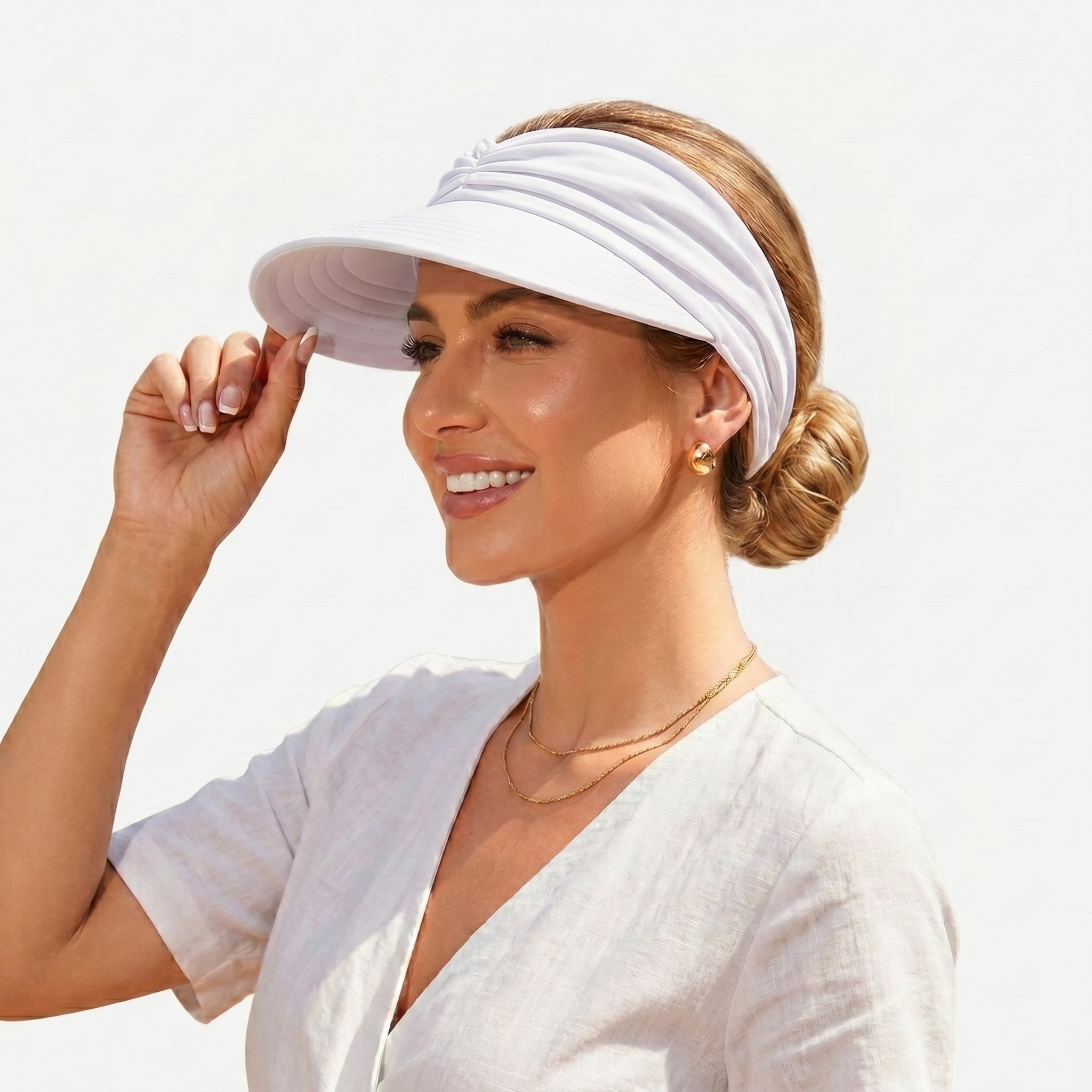 🛒 Buy 3, Save 20% 💰 – 👒 UPF 50+ Sun Visor Ponytail Hat | Wide Brim, Breathable, Foldable