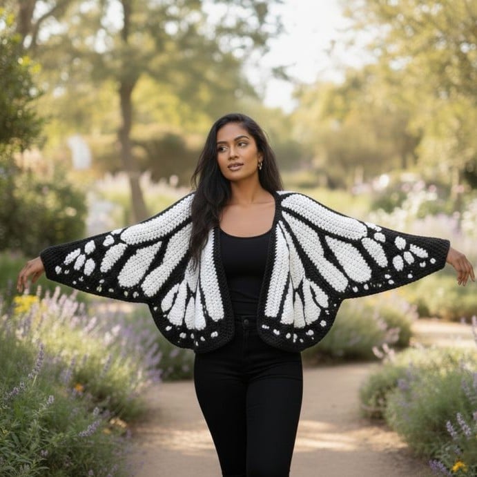 🔥LAST DAY 57% OFF - 🌟🦋 Monarch Butterfly Cardigan – Handcrafted Statement Piece
