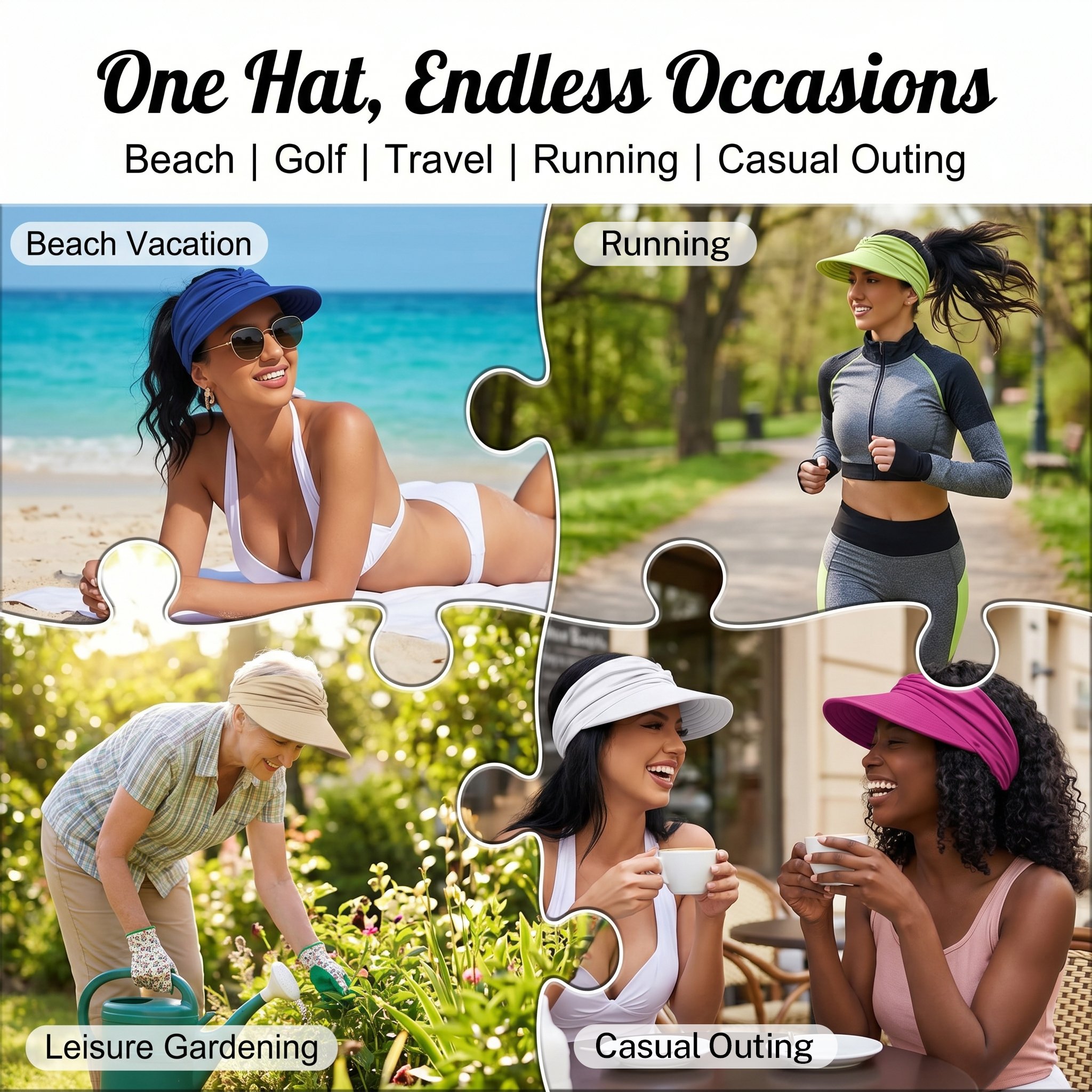 🛒 Buy 3, Save 20% 💰 – 👒 UPF 50+ Sun Visor Ponytail Hat | Wide Brim, Breathable, Foldable