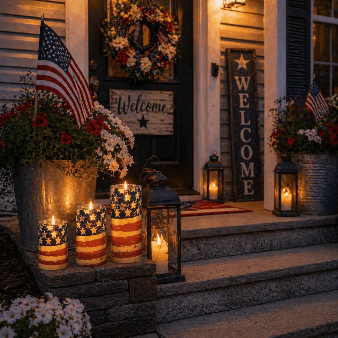 3-Piece Set - Patriotic Flameless Candles (With Remote Control)