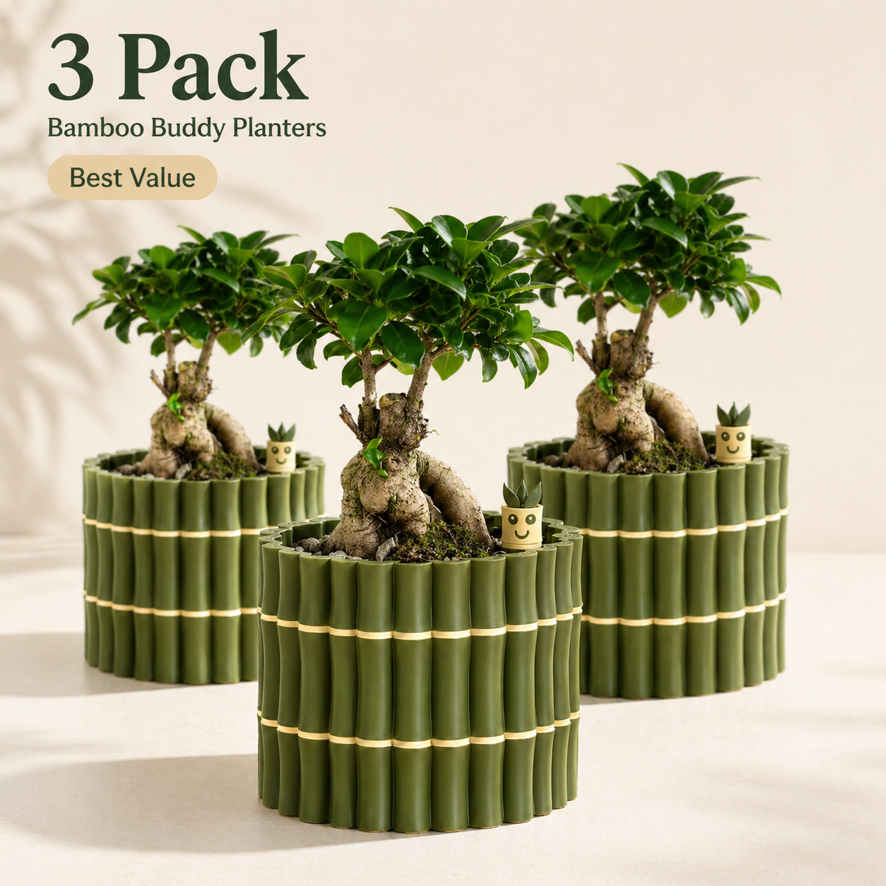 🎍Bamboo Buddy Self-Watering Planter A cute little planter that helps your plant drink at its own pace.🎍