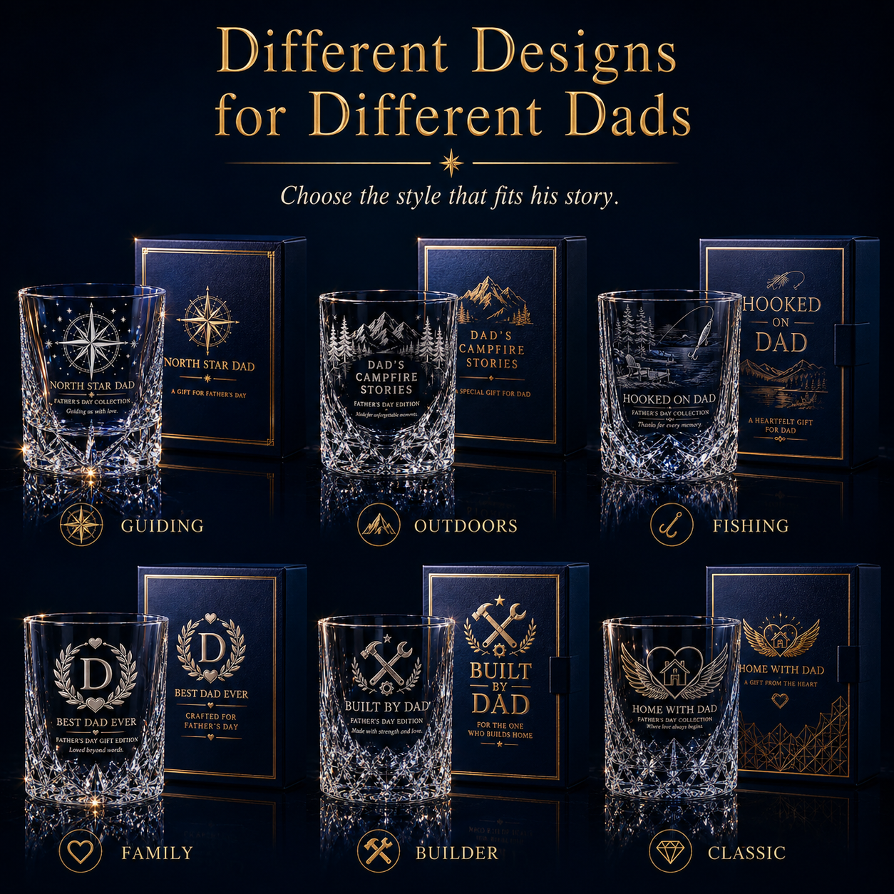Father’s Day Crystal Gift Glass Collection – A One-of-a-Kind Gift Made for Dad