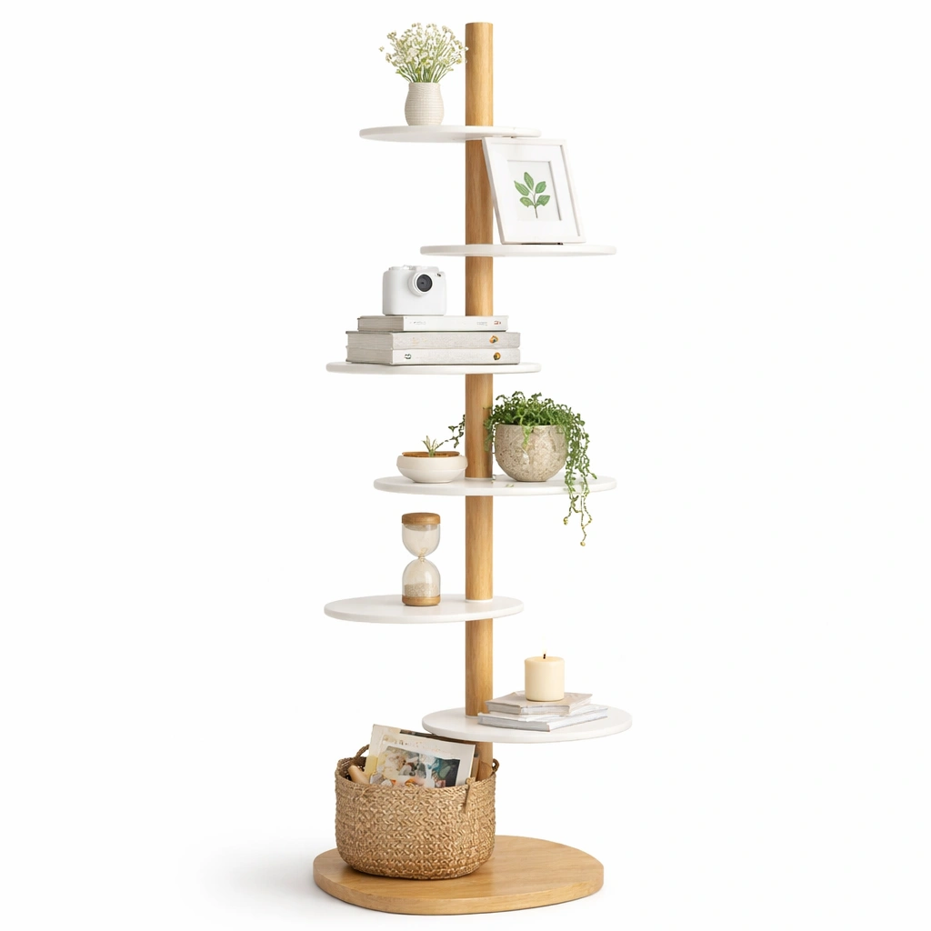 tagre arbre design multi-niveaux C Blanc et bois-nestifyo
