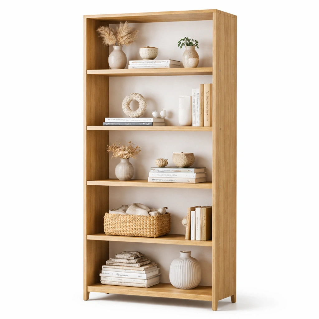 Bibliothque ouverte minimaliste C Bois naturel-nestifyo