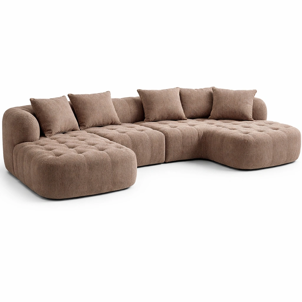 Canap dangle modulable tissu C Marron clair-nestifyo