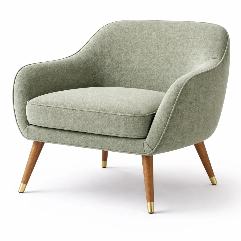 Fauteuil moderne tissu C Vert-nestifyo