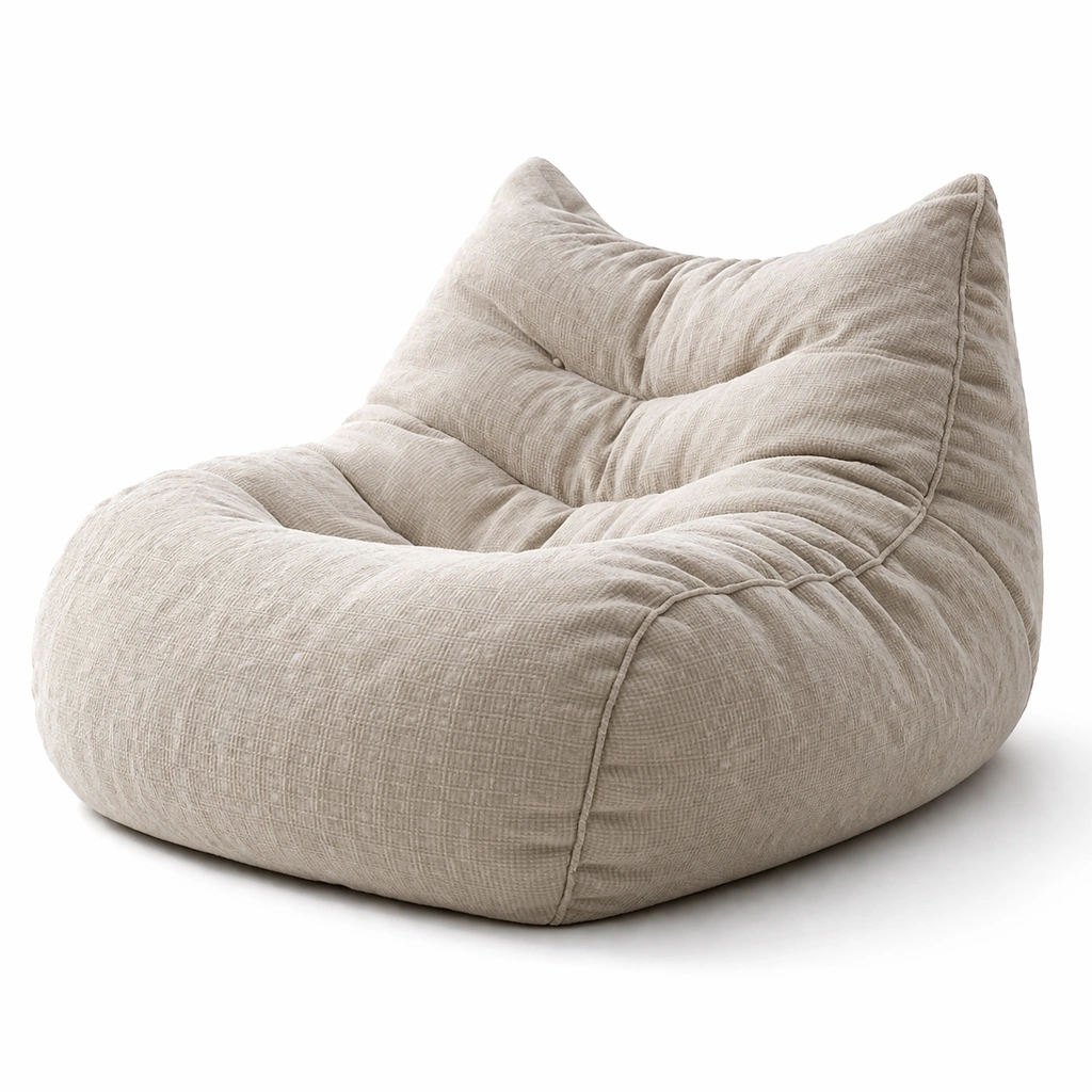Pouf fauteuil ergonomique souple C Beige clair-nestifyo