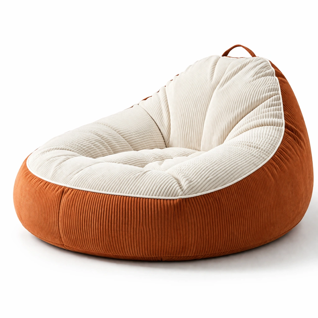Fauteuil pouf design bicolore C Orange-nestifyo